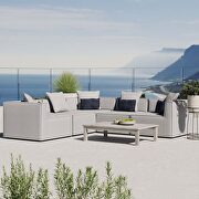 Gray finish outdoor patio upholstered 5-piece sectional sofa main photo