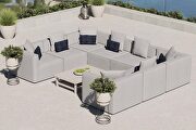 Gray finish outdoor patio upholstered 8-piece sectional sofa main photo