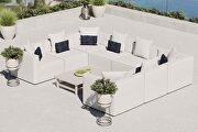 White finish outdoor patio upholstered 8-piece sectional sofa main photo