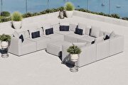 Gray finish outdoor patio upholstered 10-piece sectional sofa main photo