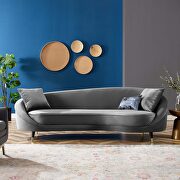 Echo (Gray) Gray finish curved back performance velvet sofa