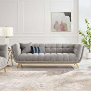 Crushed performance velvet sofa in light gray main photo