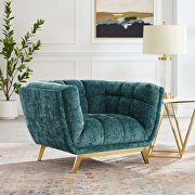 Teal finish crushed performance velvet chair main photo