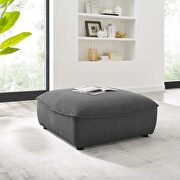 Comprise (Charcoal) Charcoal finish soft polyester upholstery ottoman