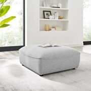 Comprise (Light Gray) Light gray finish soft polyester upholstery ottoman