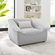 Comprise (Light Gray) Light gray finish soft polyester fabric upholstery chair