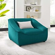 Teal finish soft polyester fabric upholstery chair main photo