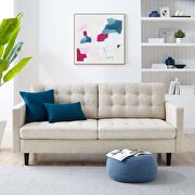 Exalt (Beige) Tufted fabric sofa in beige