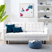 Exalt (White) Tufted fabric sofa in white