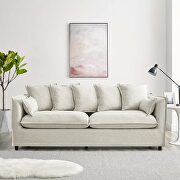 Slipcover fabric sofa in beige main photo