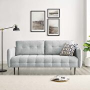 Cameron (Light Gray) Tufted fabric sofa in light gray