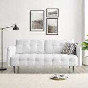 Cameron (White) Tufted fabric sofa in white