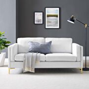 Kaiya (White) White soft polyester fabric sofa