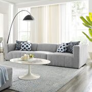 Bartlett II (Light Gray) Light gray finish upholstered fabric 3-piece sofa