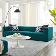 Bartlett II (Teal) Teal finish upholstered fabric 3-piece sofa