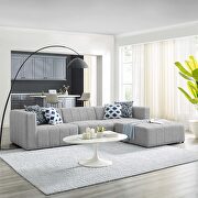 Bartlett III (Light Gray) Light gray finish upholstered fabric 4-piece sectional sofa