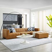 Bartlett III (Tan) Tan finish vegan leather 4-piece sectional sofa