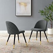 Upholstered fabric dining chairs - set of 2 in gray