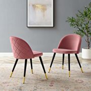 Cordial V (Rose) Performance velvet dining chairs - set of 2 in dusty rose