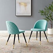 Performance velvet dining chairs - set of 2 in mint main photo