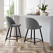 Fabric counter stools - set of 2 in light gray main photo