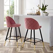 Performance velvet counter stools - set of 2 in dusty rose