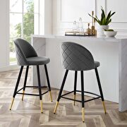 Cordial VT (Gray) Performance velvet counter stools - set of 2 in gray