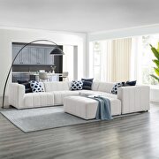 Ivory finish upholstered fabric 6-piece sectional sofa main photo