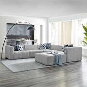 Light gray finish upholstered fabric 6-piece sectional sofa main photo