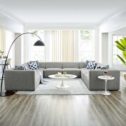 Light gray finish upholstered fabric 8-piece sectional sofa main photo