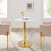 Verne 28 (Marble) Artificial marble dining table in gold white