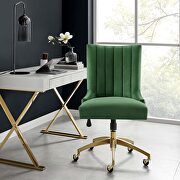 Channel tufted performance velvet office chair in gold emerald main photo