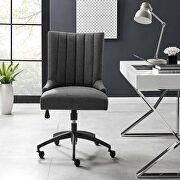 Empower F (Gray) Channel tufted fabric office chair in black gray