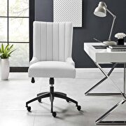 Channel tufted fabric office chair in black white main photo