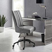 Empower L (Gray) Channel tufted vegan leather office chair in black gray
