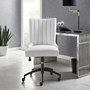 Empower L (White) Channel tufted vegan leather office chair in black white