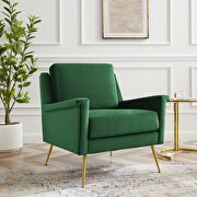 Performance velvet armchair in gold emerald main photo
