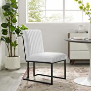 Indulge (White) Channel tufted fabric dining chair in white