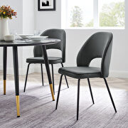 Performance velvet upholstery dining chair in gray finish (set of 2) main photo
