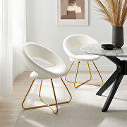 Performance velvet dining chair in gold and white finish (set of 2) main photo