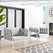 3-piece sunbrella® outdoor patio aluminum seating set in gray