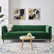 Devote (Emerald) Emerald velvet sofa with channel tufting