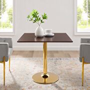 Square dining table in gold cherry walnut main photo