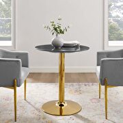 Verne 28 (Marble Black) Artificial marble dining table in gold black