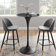 Artificial marble bar table in black main photo