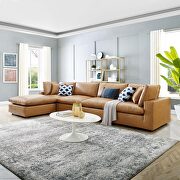 5-piece modular sectional sofa in tan vegan leather main photo
