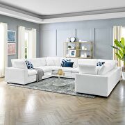 Down filled overstuffed vegan leather 8-piece sectional sofa in white main photo