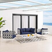 5-piece sunbrella® outdoor patio aluminum furniture set in gray/ navy main photo