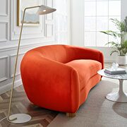 Performance velvet sofa in orange