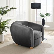 Abundant (Charcoal) Performance velvet armchair in charcoal